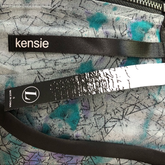 Kensie Short Circuit Dress Teal Zipper NWT Large - Picture 7 of 10